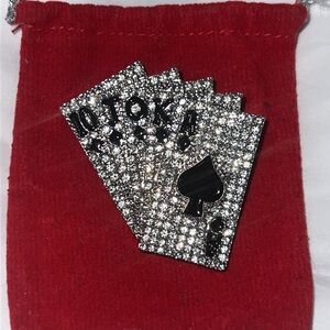 Playing Card Deck Hand Ace of Spades Brooch New